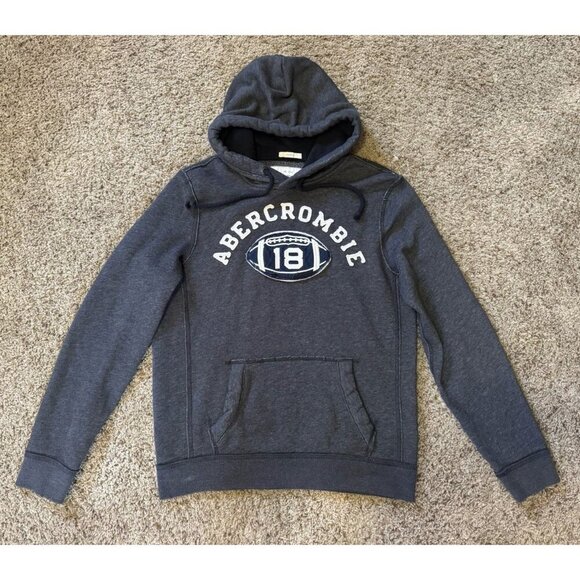 ABERCROMBIE FITCH Muscle Cotton Hoodie Gray Y2K 90’s Soft Embroidered SMALL - Picture 1 of 9